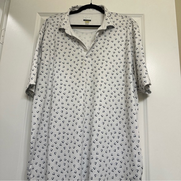 Greg Norman Collection Other - Greg Norman Collection White and Black Patterned Polo